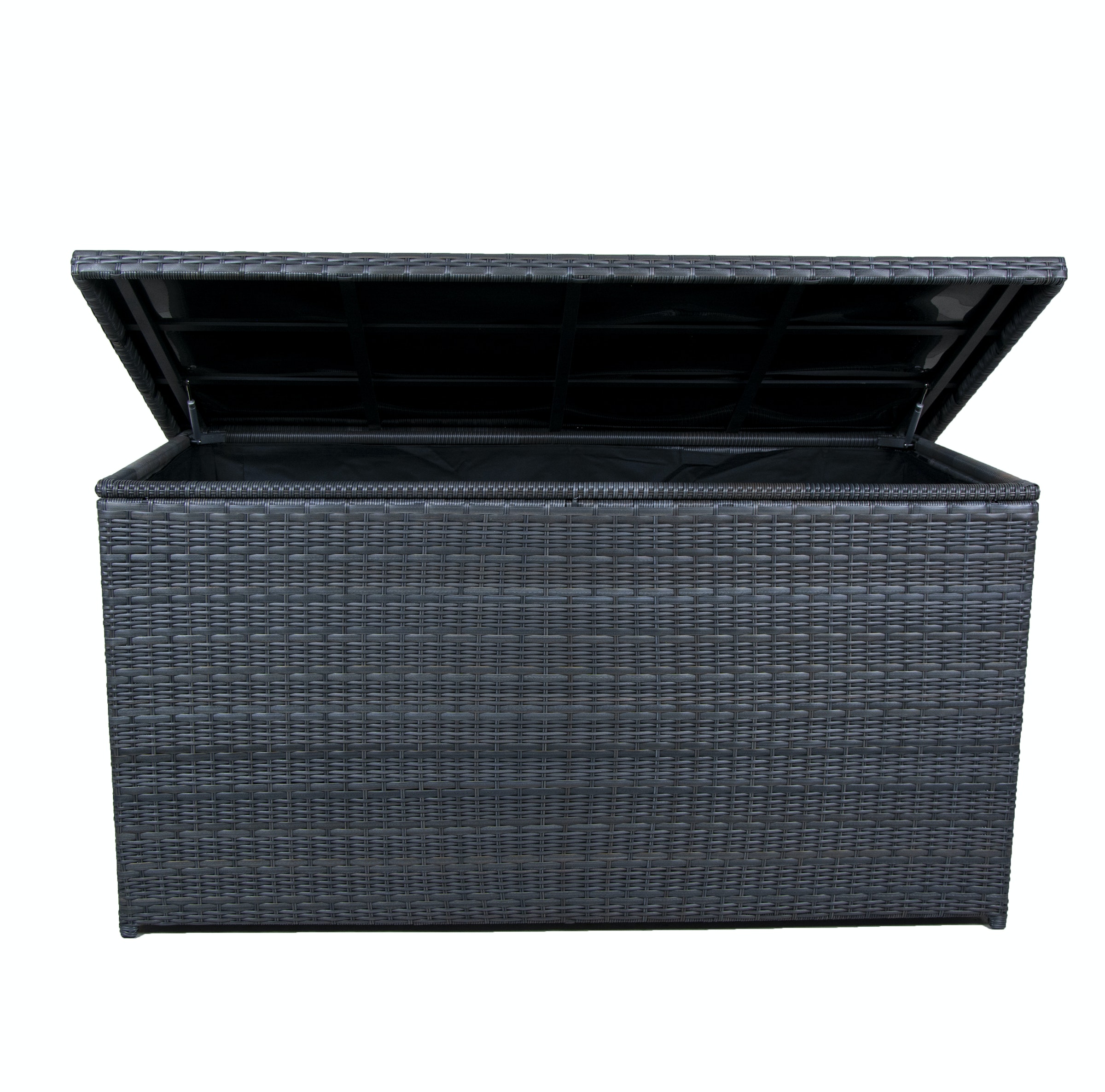 Qopps Kussen kist Wicker Antraciet mix