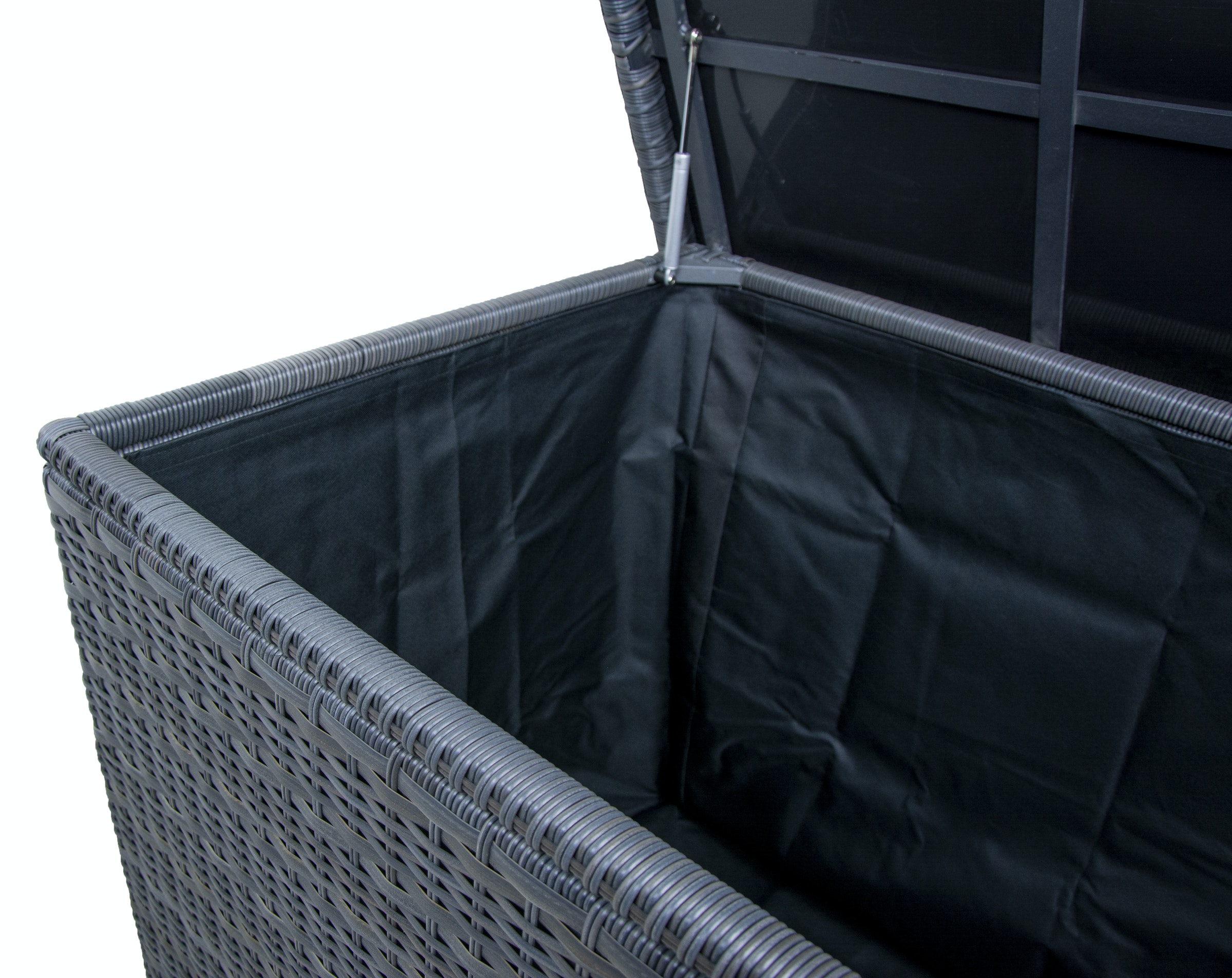 Qopps Kussen kist Wicker Antraciet mix