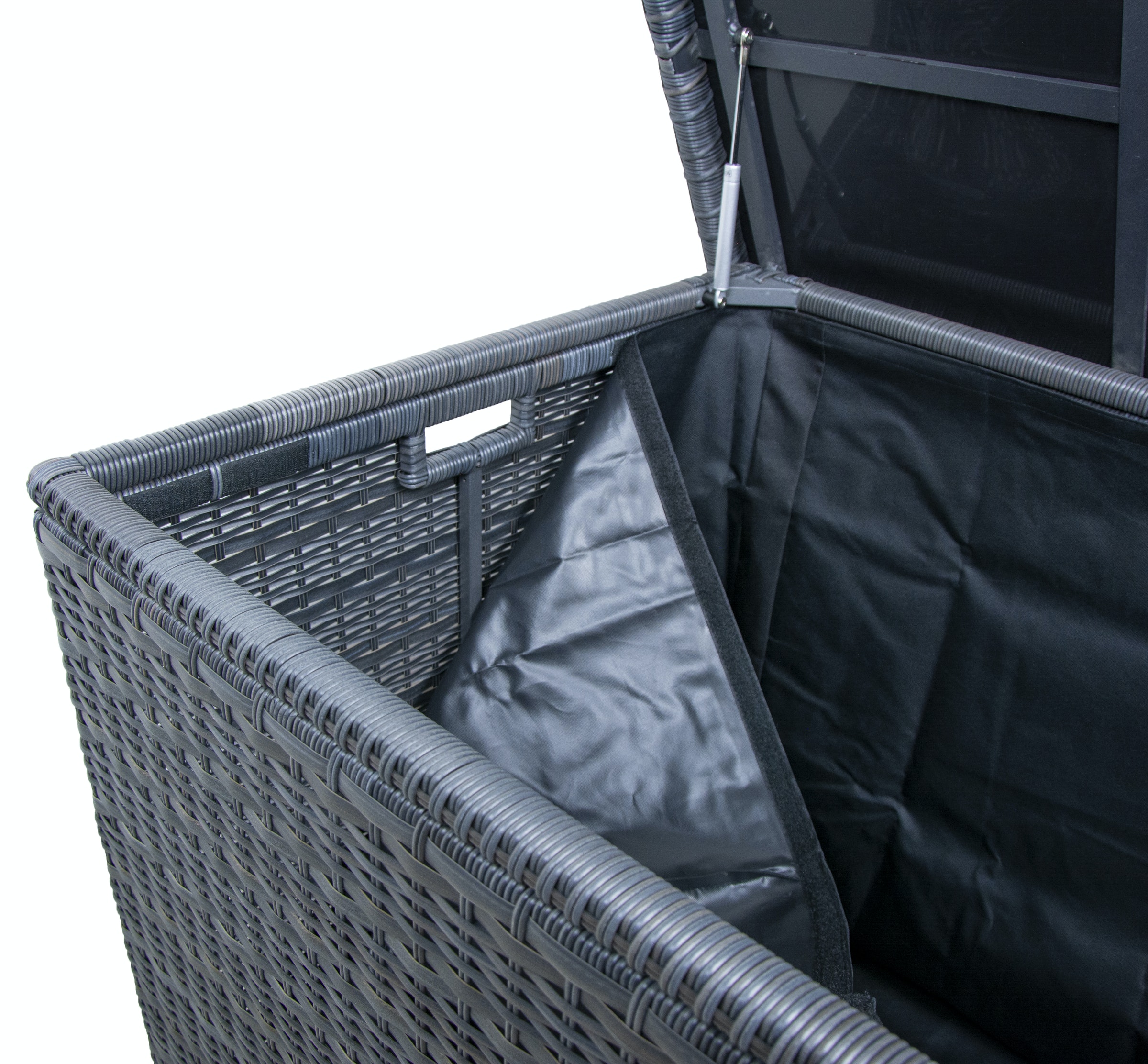 Qopps Kussen kist Wicker Antraciet mix